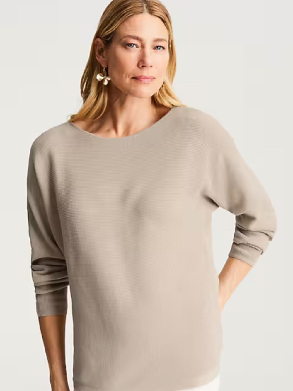 Jjill WEAREVER FINE-TEXTURE SWEATER in Cashew
